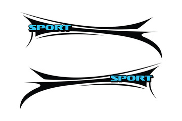 Sport racing stripes car stickers modification vinyl decal template Vector EPS 10