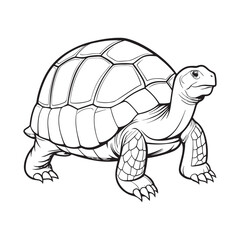 Silhouette vector style giant-tortoise with white background