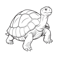 Silhouette vector style giant-tortoise with white background