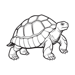Silhouette vector style giant-tortoise with white background