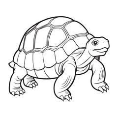 Silhouette vector style giant-tortoise with white background
