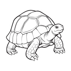 Silhouette vector style giant-tortoise with white background