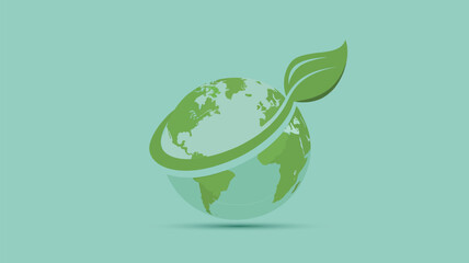 Eco-Friendly Earth With Leaf Symbol for Sustainability