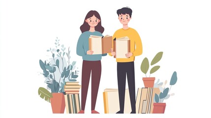 Smiling Students Holding Books