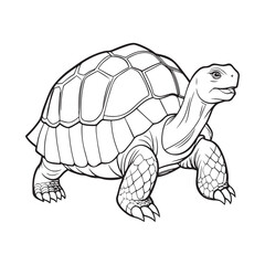 Silhouette vector style giant-tortoise with white background