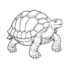 Silhouette vector style giant-tortoise with white background