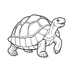 Silhouette vector style giant-tortoise with white background