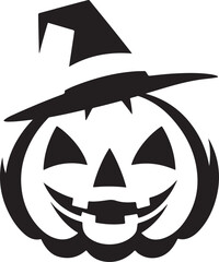 A vector silhouette image of a halloween icon with a white background