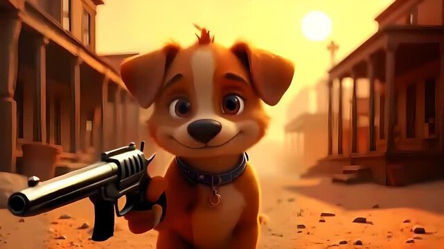 dog with a gun