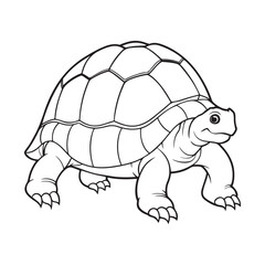 Silhouette vector style giant-tortoise with white background