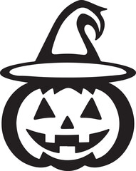 A vector silhouette image of a halloween icon with a white background
