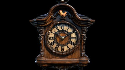 Antique Clock with Ornate Design and Roman Numerals