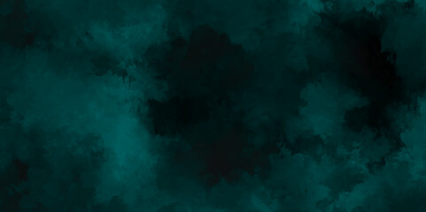 abstract cloud and vapor texture background. Black and teal smoke aquarelle smudge illustration smooth grungy smokey light pastel colors ink glow. Teal color powder explosion