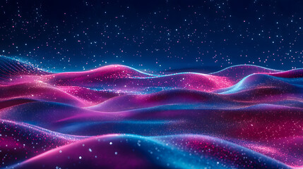 Abstract Colorful Waves with Stars in the Background
