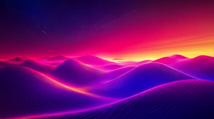 Vibrant Digital Landscape with Colorful Waves