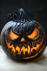 Scary black halloween pumpkin