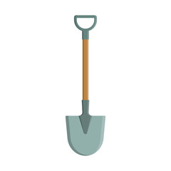 Shovel flat vector illustration isolated on white background. Garden shovel icon