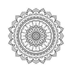 Outlined Decorative Mandala vector illustration- hand drawn traditional and cultural mandala