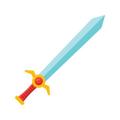 Sword flat vector symbol and clip art design on white background