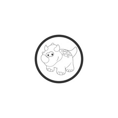 Cute dinosaur cartoon icon isolated on transparent background