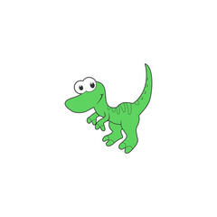 Cute cartoon dinosaur character icon isolated on transparent background
