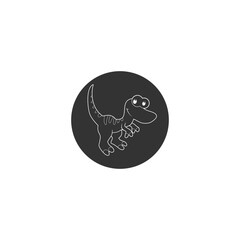 Cute cartoon dinosaur character icon isolated on transparent background