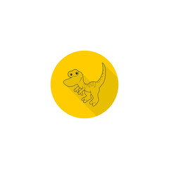 Cute cartoon dinosaur character icon isolated on transparent background