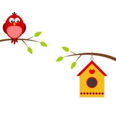 Cute Color bird icon isolated on transparent background