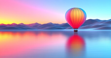 Fototapeta premium Glorious Sunset and Balloon Reflection