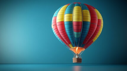 Fototapeta premium Vibrant Hot Air Balloon with Words, Motivational and Colorful