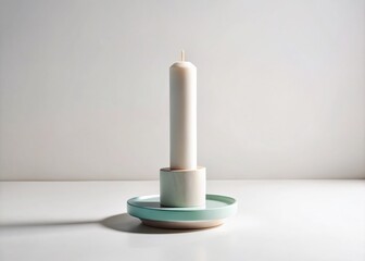 Minimalist Kinara Candleholder in Pastel Colors - Simple Architectural Elegance for Home Decor