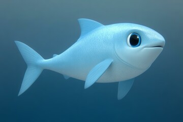 Obraz premium Adorable Blue Fish in Ocean