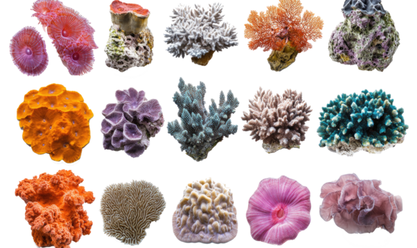 colorful coral on transparent background