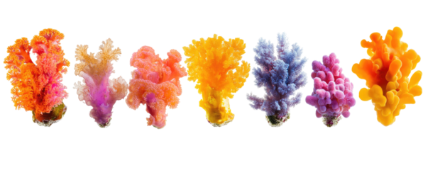 colorful coral on transparent background