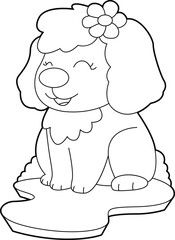 Dog Flower Animal Vector Graphic Art Illustration