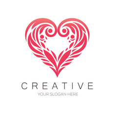 Creative Heart shape logo design . Minimal Love shape vector logo design