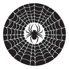 Obraz premium Spider web Silhouette vector black color white background