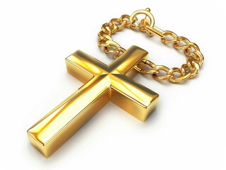 A 3D cross necklace clipart Christian jewelry