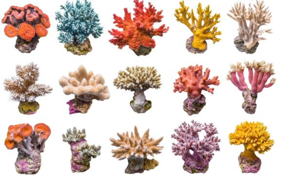 colorful coral on transparent background - Powered by Adobe