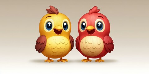 Obraz premium Cute Chicklets Chirping with Cheer