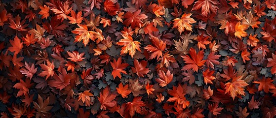 Vibrant autumn leaves a stunning display of nature's palette in rich shades of red and orange