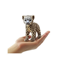 Fototapeta premium Adorable Snow Leopard Cub in Hand