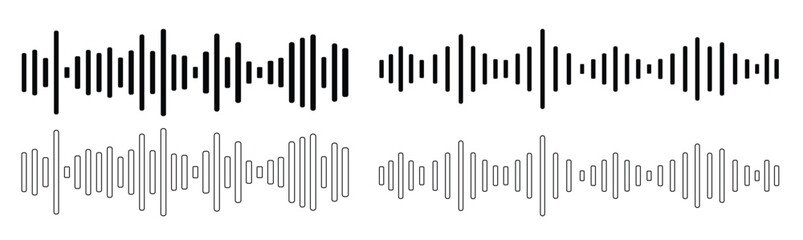 Podcast soundwave line of voice, music sound waves vector icon illustration. Sound wave vector icon, Sound waves icon vector 