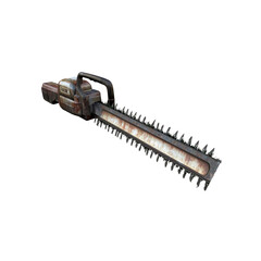 Rusty Chainsaw Isolated on White Background