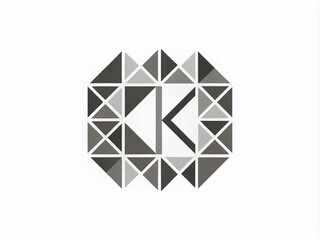 Modern Monochrome CK Letter Logo Concept in Geometric Style for Creative Branding and Minimalist Design