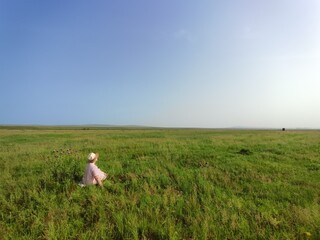Obraz premium person in field