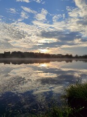 sunset over the lake