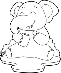 Elephant Bag of Chips Chips Animal Vector Graphic Art Illustration