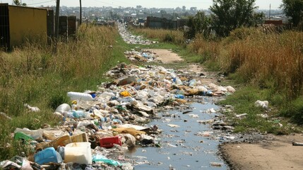 A landfill overflows with plastic and trash showcasing todays environmental challenges