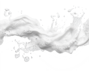 white soap foam splashes on transparent background